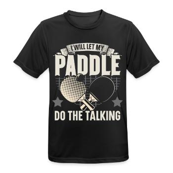 Je laisse parler ma raquette tennis de table - T-shirt respirant Homme - noir - Devant - AI Model Male 178 light (178cm)