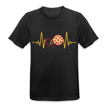 Pickleball Heartbeat Paddleball | Colors changeable - Men's Breathable T-Shirt - black - Front - AI Model Male 178 light (178cm)