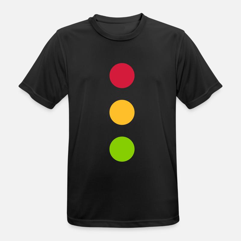 Costume de feu de circulation Rouge Jaune Vert Points Carnaval - T-shirt respirant Homme - noir