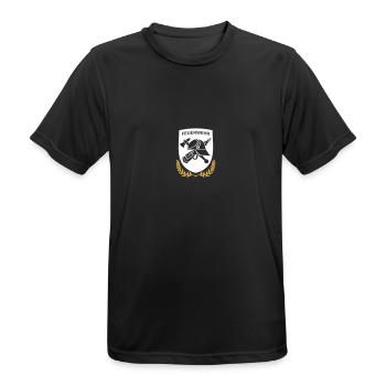 Feuerwehr Logo Wappenform - Männer T-Shirt atmungsaktiv - Schwarz - Vorne - AI Model Male 178 light (178cm)