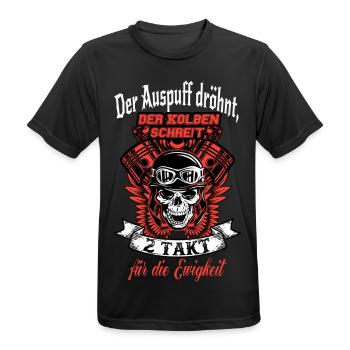 der Auspuff - Männer T-Shirt atmungsaktiv - Schwarz - Vorne - AI Model Male 178 light (178cm)