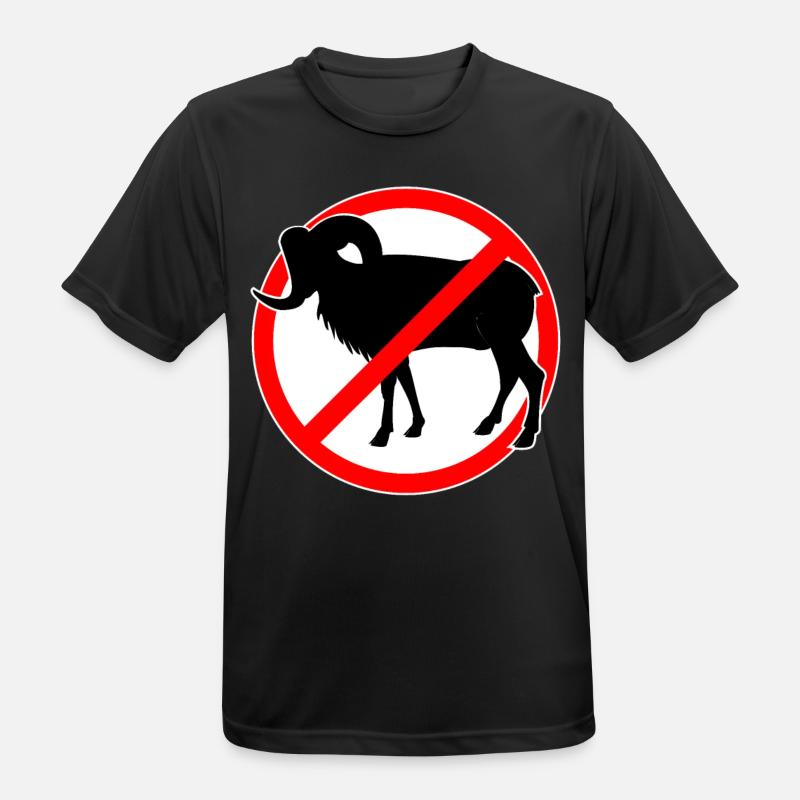 Ziegen oder Mufflons verboten - Ziege - Männer T-Shirt atmungsaktiv - Schwarz