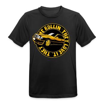 Sie sehen mich rollen, in meinem Auto - Männer T-Shirt atmungsaktiv - Schwarz - Vorne - AI Model Male 178 light (178cm)