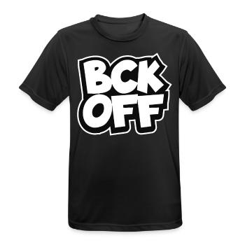 Back – Fuck yourself - Men's Breathable T-Shirt - black - Front - AI Model Male 178 light (178cm)