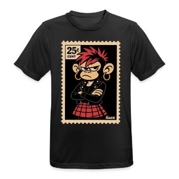 Punk singe fille en timbre look - T-shirt respirant Homme - noir - Devant - AI Model Male 178 light (178cm)