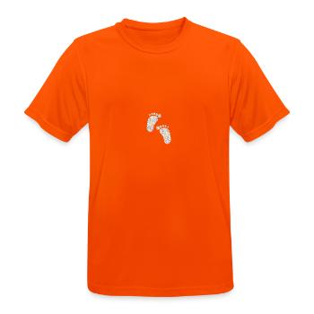 feet - Men's Breathable T-Shirt - neon orange - Front - AI Model Male 185 dark (185cm)
