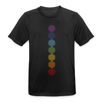 Flower of Life | flower of life | chakras 1 - Men's Breathable T-Shirt - black - Front - AI Model Male 178 light (178cm)