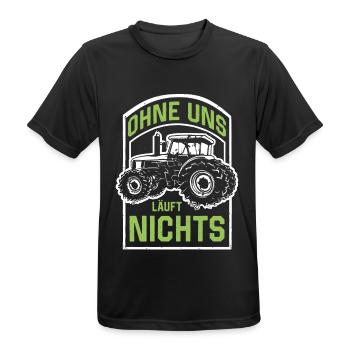 Ohne uns läuft nichts Protest Großdemo Demo Streik - Männer T-Shirt atmungsaktiv - Schwarz - Vorne - AI Model Male 178 light (178cm)