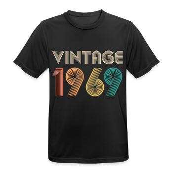 Vintage 1969 vintage de cadeau anniversaire 50e ' - T-shirt respirant Homme - noir - Devant - AI Model Male 178 light (178cm)
