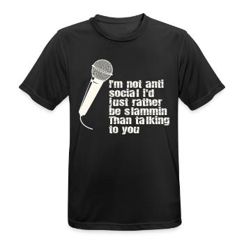 Ich Bin Nicht Anti-sozial Poetry Slam - Männer T-Shirt atmungsaktiv - Schwarz - Vorne - AI Model Male 178 light (178cm)