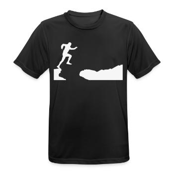 Trail Runner Cross Trail Bergläufer - Männer T-Shirt atmungsaktiv - Schwarz - Vorne - AI Model Male 178 light (178cm)