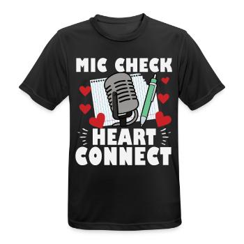 Mic Check Heart Connect Slam Poetry - Männer T-Shirt atmungsaktiv - Schwarz - Vorne - AI Model Male 178 light (178cm)