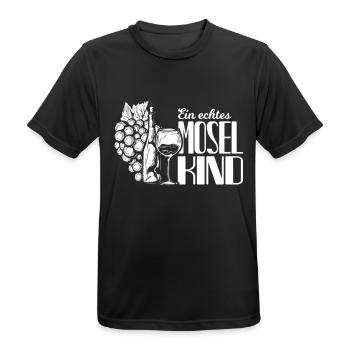 Mosel Wine Saying Moselaner Gift - Men's Breathable T-Shirt - black - Front - AI Model Male 178 light (178cm)