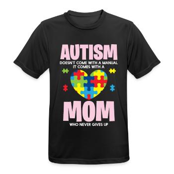 Autism - Mom Is Proud - Men's Breathable T-Shirt - black - Front - AI Model Male 178 light (178cm)