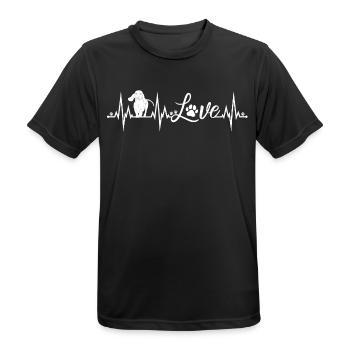 Battements de cœur de teckel - T-shirt respirant Homme - noir - Devant - AI Model Male 178 light (178cm)