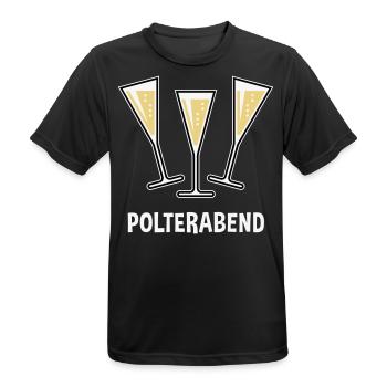 Polterabend (JGA / Sektgläser / Trichter Zu / 3C) - Männer T-Shirt atmungsaktiv - Schwarz - Vorne - AI Model Male 178 light (178cm)