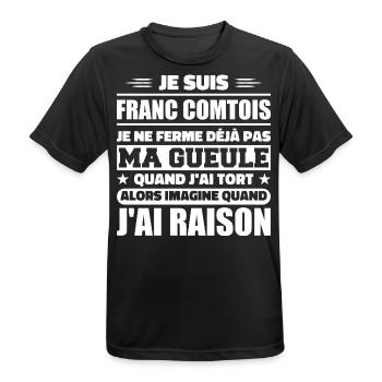 Franc comtois Ich halte meinen Mund nicht zu frank comté - Männer T-Shirt atmungsaktiv - Schwarz - Vorne - AI Model Male 178 light (178cm)