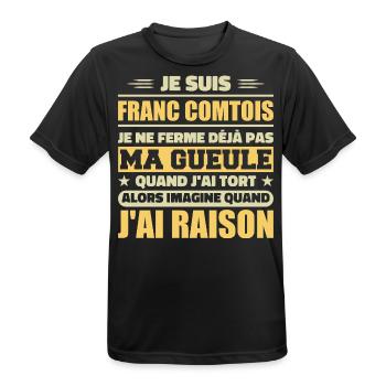 Franc comtois Ich halte meinen Mund nicht zu frank comté - Männer T-Shirt atmungsaktiv - Schwarz - Vorne - AI Model Male 178 light (178cm)