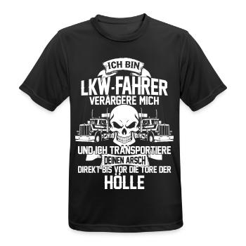 LKW - Die Hölle - Männer T-Shirt atmungsaktiv - Schwarz - Vorne - AI Model Male 178 light (178cm)