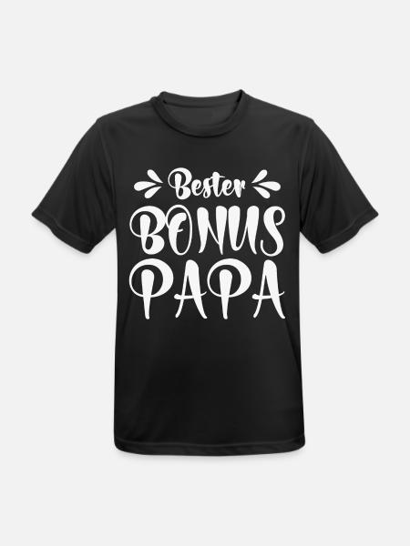 Bester Bonus Papa - Männer T-Shirt atmungsaktiv - Schwarz