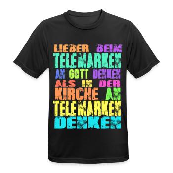 Telemarken Kirche - Männer T-Shirt atmungsaktiv - Schwarz - Vorne - AI Model Male 178 light (178cm)