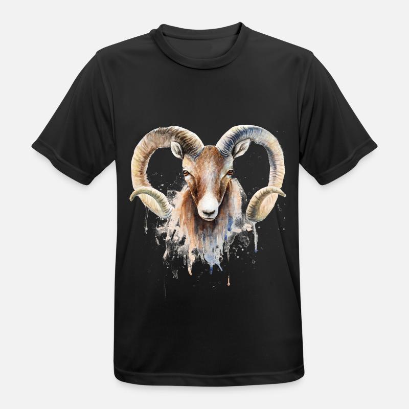 Sternzeichen Widder - Männer T-Shirt atmungsaktiv - Schwarz
