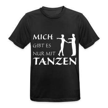 Nur mit Tanzen - Männer T-Shirt atmungsaktiv - Schwarz - Vorne - AI Model Male 178 light (178cm)