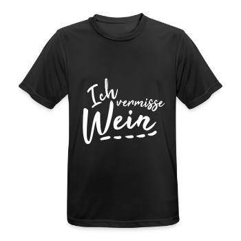 Ich vermisse Wein - Männer T-Shirt atmungsaktiv - Schwarz - Vorne - AI Model Male 178 light (178cm)