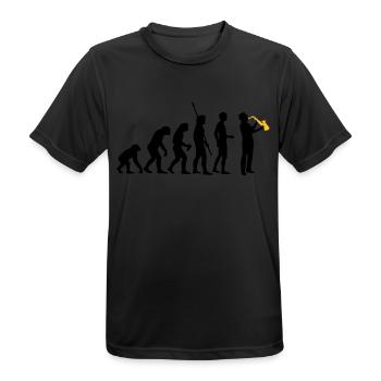 evolution_saxophon_a_2 - Männer T-Shirt atmungsaktiv - Schwarz - Vorne - AI Model Male 178 light (178cm)