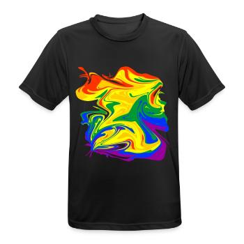 rainbow mess - Männer T-Shirt atmungsaktiv - Schwarz - Vorne - AI Model Male 178 light (178cm)