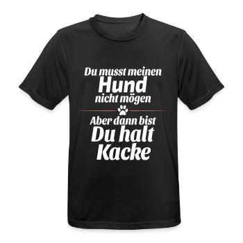 Mein Hund nicht mögen - Männer T-Shirt atmungsaktiv - Schwarz - Vorne - AI Model Male 178 light (178cm)