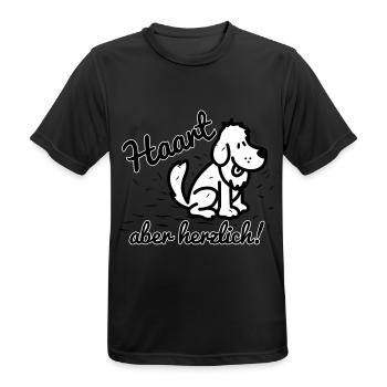 Haart - aber herzlich - Männer T-Shirt atmungsaktiv - Schwarz - Vorne - AI Model Male 178 light (178cm)