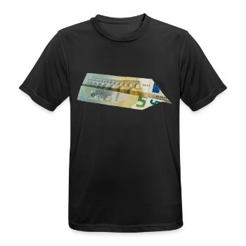5-Euro-Schein - Männer T-Shirt atmungsaktiv - Schwarz - Vorne - AI Model Male 178 light (178cm)
