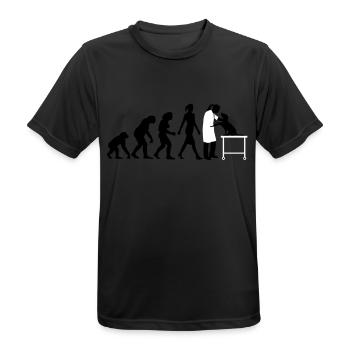 evolution_of_woman_tierarztin02_2c - Männer T-Shirt atmungsaktiv - Schwarz - Vorne - AI Model Male 178 light (178cm)
