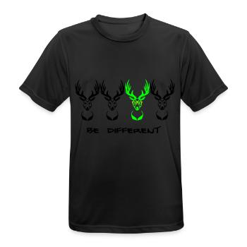 Be different! Un cerf Nerd Geek 3c - T-shirt respirant Homme - noir - Devant - AI Model Male 178 light (178cm)