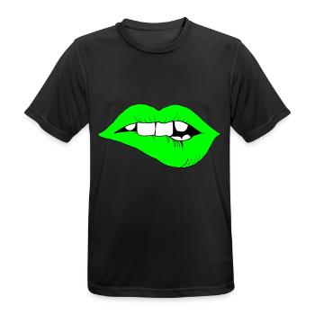 LIPPENBEISSER - Männer T-Shirt atmungsaktiv - Schwarz - Vorne - AI Model Male 178 light (178cm)