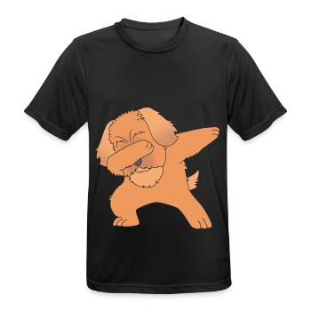 Pekinese Hund - Männer T-Shirt atmungsaktiv - Schwarz - Vorne - AI Model Male 178 light (178cm)
