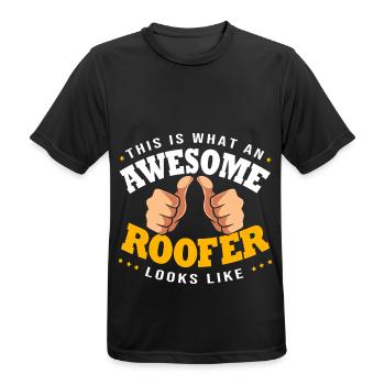 Dachdecker - Männer T-Shirt atmungsaktiv - Schwarz - Vorne - AI Model Male 178 light (178cm)