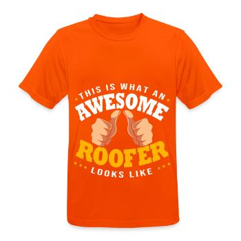 Roofer - Men's Breathable T-Shirt - neon orange - Front - AI Model Male 185 dark (185cm)