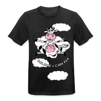 i believe i can fly - T-shirt respirant Homme - noir - Devant - AI Model Male 178 light (178cm)