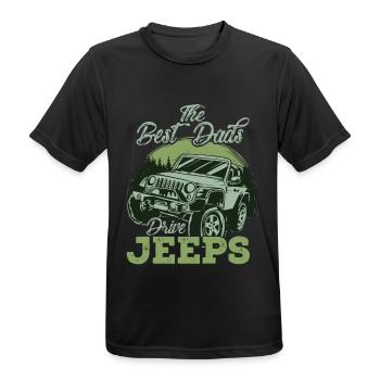Les meilleurs papas conduisent l'aventure jeeps hors route - T-shirt respirant Homme - noir - Devant - AI Model Male 178 light (178cm)