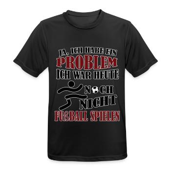 Fußball spielen Fußball Ball Geschenk - Männer T-Shirt atmungsaktiv - Schwarz - Vorne - AI Model Male 178 light (178cm)
