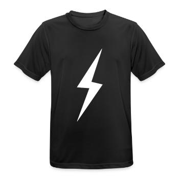 Blitz - Männer T-Shirt atmungsaktiv - Schwarz - Vorne - AI Model Male 178 light (178cm)