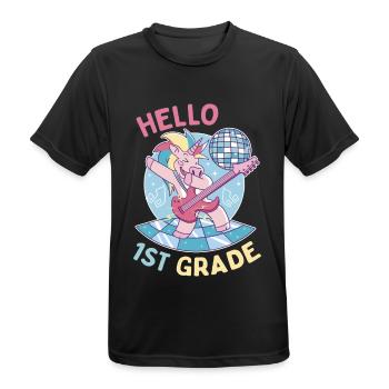 Hello 1st Grade - Hello First Grade Rocks - Männer T-Shirt atmungsaktiv - Schwarz - Vorne - AI Model Male 178 light (178cm)