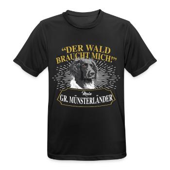 GROßER MÜNSTERLÄNDER - Männer T-Shirt atmungsaktiv - Schwarz - Vorne - AI Model Male 178 light (178cm)