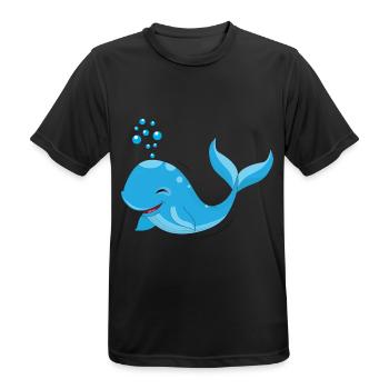 whale - Men's Breathable T-Shirt - black - Front - AI Model Male 178 light (178cm)