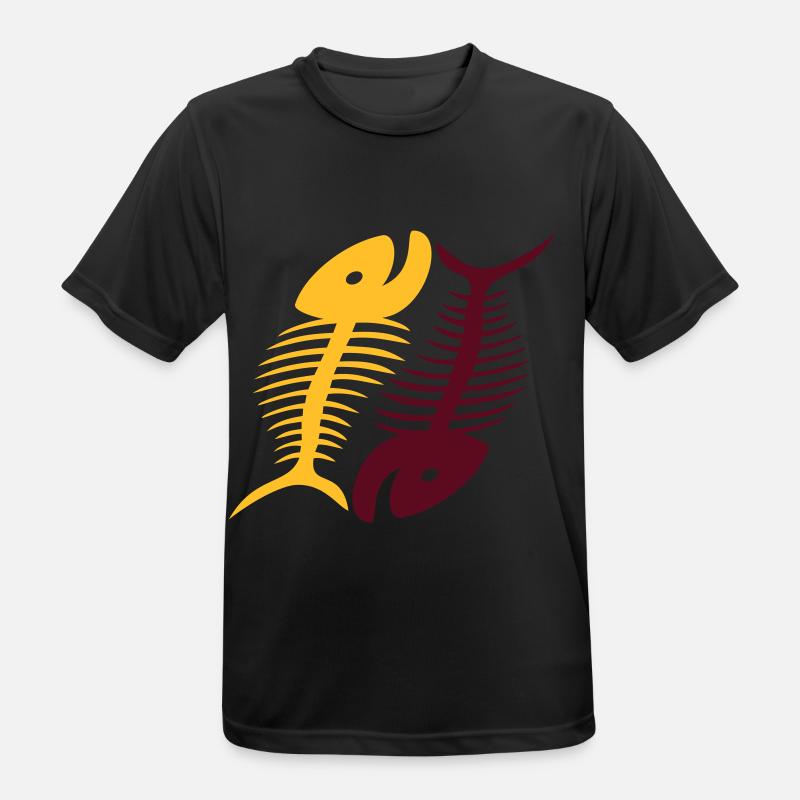Smiling Fish Bones - Men's Breathable T-Shirt - black
