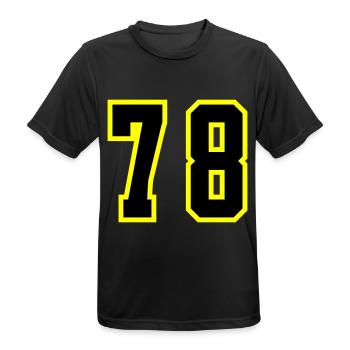 78 Zahl Trikot - Männer T-Shirt atmungsaktiv - Schwarz - Vorne - AI Model Male 178 light (178cm)