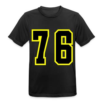 76 Zahl Trikot - Männer T-Shirt atmungsaktiv - Schwarz - Vorne - AI Model Male 178 light (178cm)