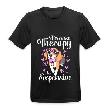Therapiehund - Männer T-Shirt atmungsaktiv - Schwarz - Vorne - AI Model Male 178 light (178cm)